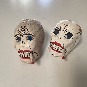 Vintage Rare Day of the Dead / Dia de Los Muertos skull art paper mache